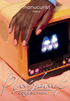 A hand with a glossy peach manicure rests on a retro yellow TV displaying a glowing M logo. "Manucurist-test" appears at the top and "Leaflet Collection Playback" is shown at the bottom.