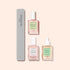 La Routine Starter Ongles Striés de Manucurist comprend une lime à ongles grise, le Masque S.O.S., Active Smooth et une huile cuticules nourrissante, le tout présenté sur un fond beige clair.