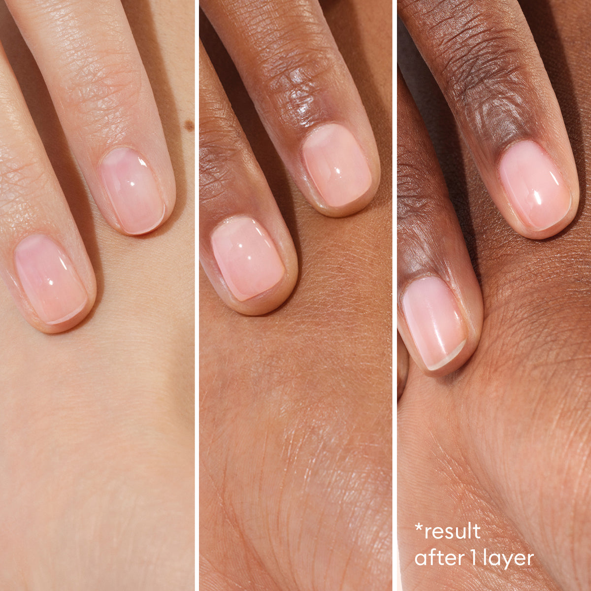 Three close-ups show hands with different skin tones, each wearing Manucurist&