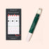 Lot de stickers Halloween gratuits et d’un stylo correcteur, avec des stickers pour ongles en forme de fantôme, de chat et de cornes rouges, ainsi qu’un stylo correcteur de vernis vert.