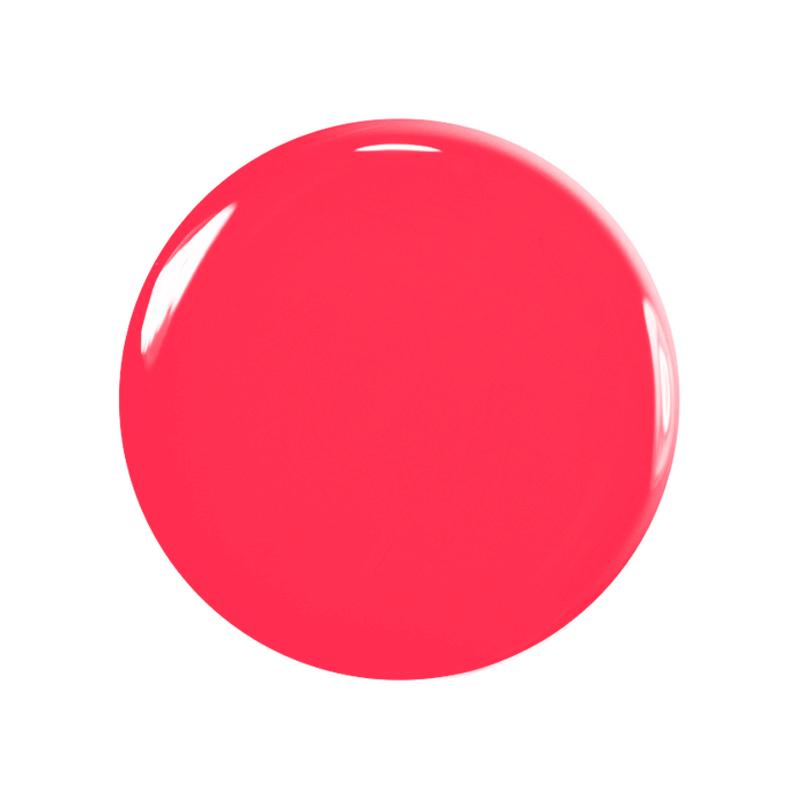 Une touche rose ronde et brillante du Set Green Flash™ Manucurist You Me at a Tea Party, avec des reflets blancs sur sa surface lisse, se détache sur un fond blanc uni.